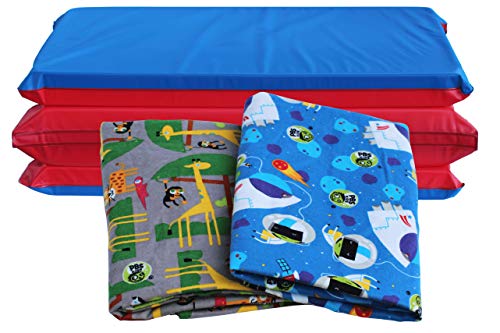 KinderMat 1.5" Thick + PBS Kids Adventure Kit - 2 Washable Covers - 47" x 22", Special Edition - Safari Party and Space Explorer - Value Bundle Great for Daycare & Family Households - color: Safari Party + Space Explorer Bundle 1.5 Inch