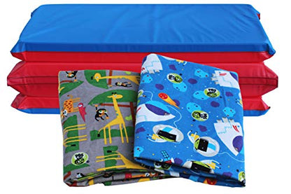 KinderMat 1.5" Thick + PBS Kids Adventure Kit - 2 Washable Covers - 47" x 22", Special Edition - Safari Party and Space Explorer - Value Bundle Great for Daycare & Family Households - color: Safari Party + Space Explorer Bundle 1.5 Inch