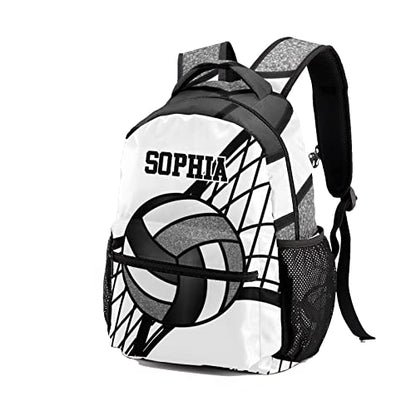 Personalized Custom Volleyball Black White Backpack Lightweight Travel Hiking Causual Bag With Name - color: Design 2