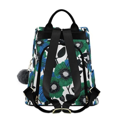MNSRUU Women Backpack Purse Floral Backpack for Women Anti-theft Shoulder Bag Carry On Backpack Lightweight Rucksack Fashion Travel Ladies Bags - color: Floral A9360