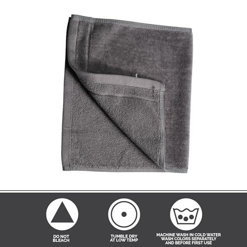 Personalized Initial Fingertip Towels - 2 Pack 11 x 18 Inches - Silver Embroidery On Gray Towel, Modern Monogrammed Towels, Great Initial Gift for Women, Teachers, Friends, Bridesmaids Initial M - color: M