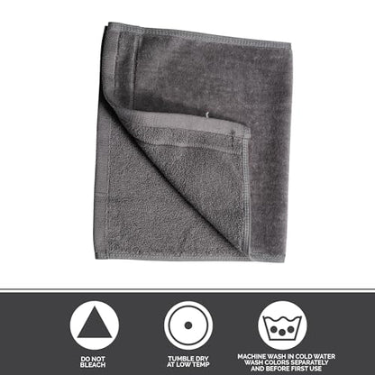 Personalized Initial Fingertip Towels - 2 Pack 11 x 18 Inches - Silver Embroidery On Gray Towel, Modern Monogrammed Towels, Great Initial Gift for Women, Teachers, Friends, Bridesmaids Initial M - color: M