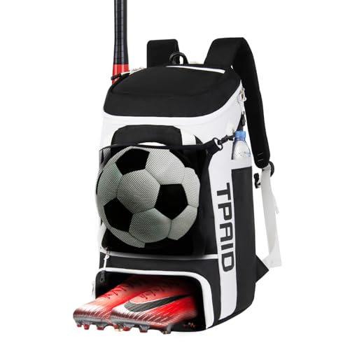 TPAID Sturdy Soccer Bag, Soccer Backpack with Shoes Compartment for Soccer Ball Basketball Baseball Volleyball Football, Large Capacity Sport Equipment Bags for Men and Women