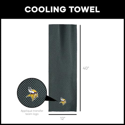 Northwest NFL Minnesota Vikings Cooling Towel, 12" x 40", Charcoal - color: Minnesota Vikings
