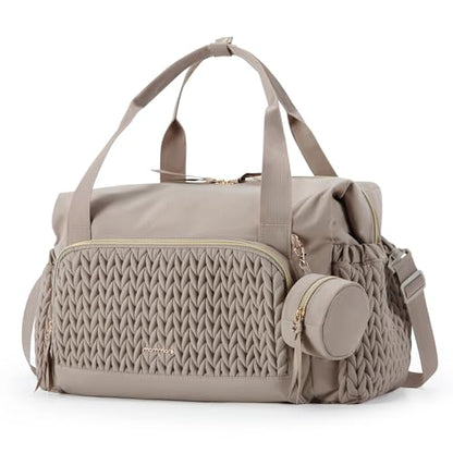 mommore Diaper Bag Tote, Large Capacity Travel Diaper bags, Hospital Bag for Labor Delivery, Baby Bag with Pacifier Case | Hospital Bag - color: Brown Taupe