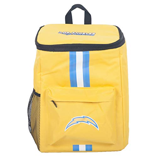 FOCO LA Chargers Cooler Backpack – Portable Soft Sided Ice Chest – Insulated Bag Holds 36 Cans - Football Gear – Show Your Team Spirit with Officially Licensed Fan Gear