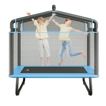 VEVOR 6FT Trampoline 72" Indoor/Outdoor Trampoline, Mini Trampolines with Safety Enclosure Net, Gymnastics Bar, Hammock, Recreational Trampoline Birthday