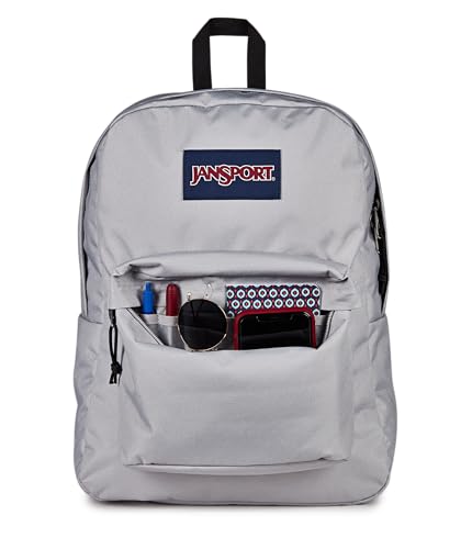 JanSport SuperBreak One Backpack - Durable, Lightweight Bag with 1 Main Compartment, Front Utility Pocket with Built-in Organizer, Premium Backpack, Grounded Grey - color: Grounded Grey