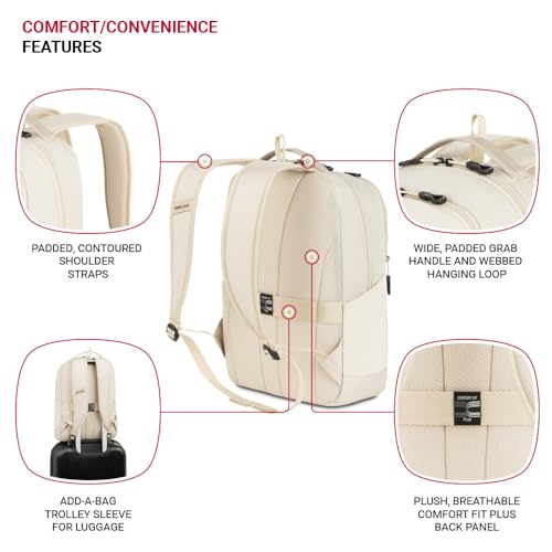 SwissGear Orientation Laptop Backpack, Sandshell, 17"x12"x7" - color: Sandshell, style: Orientation