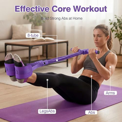 Upgraded Resistance Bands with Handles, 8-Tube Multifunctional Exercise Bands for Full Body Workout, Strength Training Bands for Arms, Legs, Abs & Home Gym