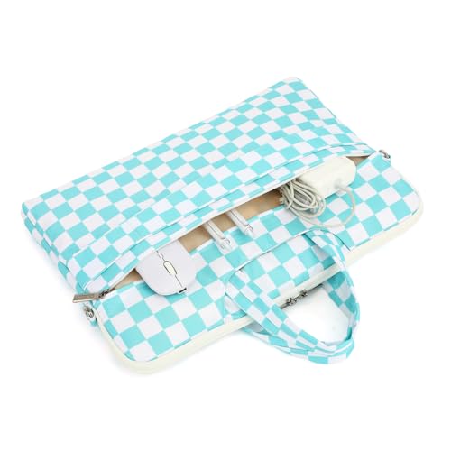 canvaslife Waterproof Pattern Resistant Laptop Shoulder Messenger Bag for Pro 16 inch and 15.6 inch-16 inch Laptop (Ice blue Checker) - color: Ice Blue Checker