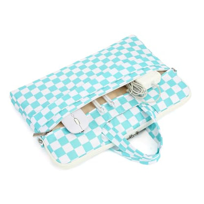canvaslife Waterproof Pattern Resistant Laptop Shoulder Messenger Bag for Pro 16 inch and 15.6 inch-16 inch Laptop (Ice blue Checker) - color: Ice Blue Checker