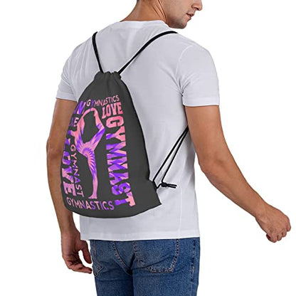 Gymnastics Drawstring Backpack Gym String Bag Drawstring Sackpack Sport For Womens Mens - color: A11 Gymnastics