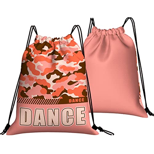 Drawstring Backpack Waterproof Gym Drawstring Bags Sports String Bag Camo Sackpack-Carol Dance Drawstring Bag - color: Dance Drawstring Bags-camo Carol