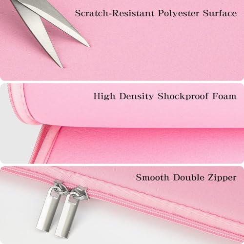 14 Inch Laptop Sleeve Protective Case Soft Cover Compatible with 14 Inch Acer ASUS HP Dell Chromebook Thinkpad Notebook, Pink - color: Pink, size: 14 inch
