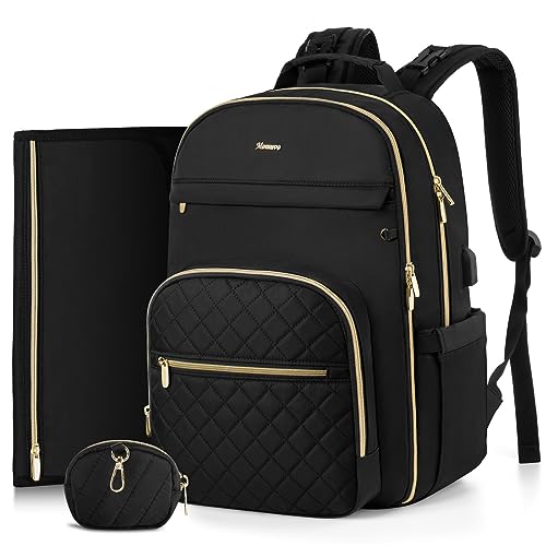 MOMUVO Diaper Bag Backpack, Quilted Baby Bag with Changing Pad and Stroller Straps and Pacifier Case, Large Travel Diaper Bags for Mom Dad,Black - color: Black Check