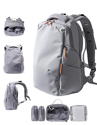 Babelio Grid Wizard Diaper Bag Backpack - Multi Function Waterproof Diaper Bag, Travel Essentials Baby Bag with 4 Individual Organizers, Insulated Bottle Holders, Baby Shower Gifts, Grey - color: Grey, size: Upgraded - 20L