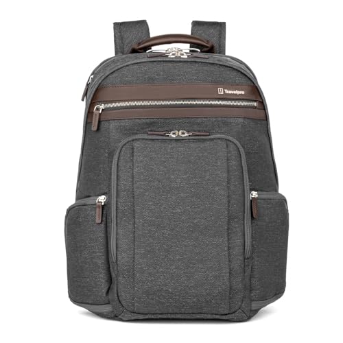 Travelpro Platinum Elite Business Laptop Travel Backpack, Fits up to 16 Inch Laptop, Water Resistant, Men and Women, Vintage Grey - color: Vintage Grey, size: 17.5 inches