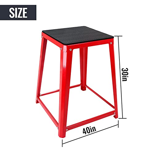 Plyometric Platform Box, Plyometric Box Jump Set For Home Gym Training, Conditioning, Strength Training - color: 30'' Red