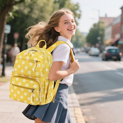 Bluboon Backpack for Girls Kids Preschool Backpack with Lunch Box Kindergarten Bookbag Toddler School Bags Set - color: Yellow Floral 95