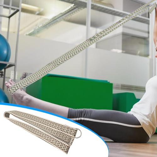 harayaa Yoga Strap Pilates Exercise Band Assisted Stretching Strap Resistance Band Polyester Material Suitable for Home Fitness Gym Workout - color: Khaki