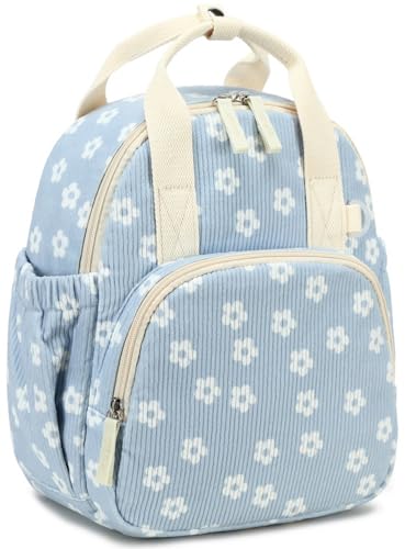 Bluboon Toddler Backpack for Girls Boys 2-4 Cute 12" Preschool Kindergarten Backpacks Kids Daycare Bags School Travel (White Flower-Blue, Age 2-4 (12" H not Fit A4 Folder)) - color: White Flower-blue, size: Age 2-4 (12" H not Fit A4 Folder)