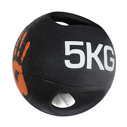 Professional 3KG-10KG Double Handle Grip Medicine Ball - for Weights Training MMA Boxing Exercise Fitness (J 5KG) - size: 5KG