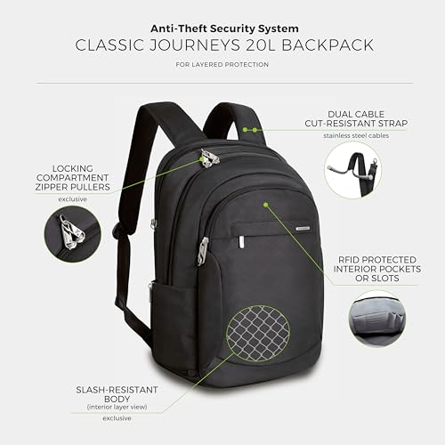 Travelon Anti-Theft Classic Large Backpack - color: Black