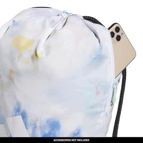 adidas Ready Sackpack – Drawstring Backpack Lightweight Small Gym Bag - color: Tie Dye Wash Halo Mint Green/White/Black/1.0