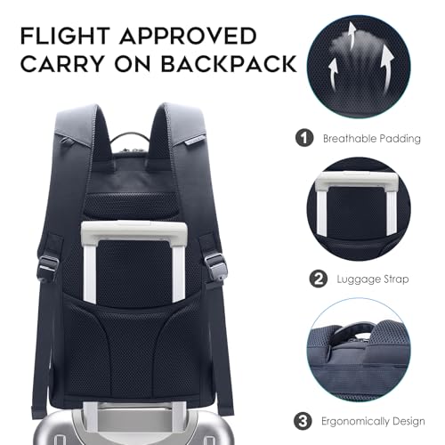 BANGE Commute backpack can hold 15.6 inch laptop,Flight approved carry on backpack for men and woman - color: Blue