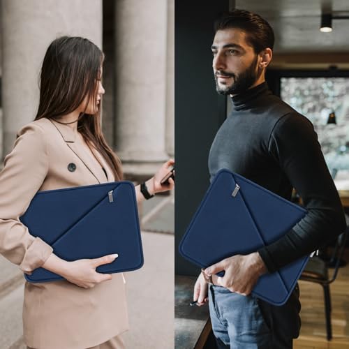 Laptop Sleeve 15.6 inch, Traveling Carrying Computer Sleeve Bag with Zippered Pocket, Shockproof Protective Laptop Case Compatible for Apple Notebook, HP, Dell, Acer, Asus, Lenovo, Deep Blue - color: Deep Blue, size: 15.6 inch