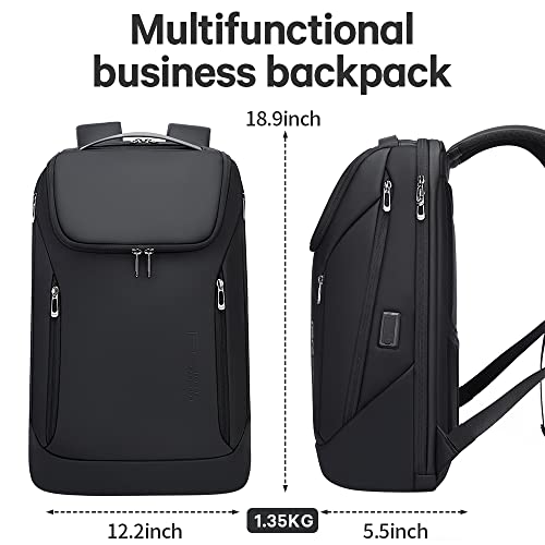 BANGE Business Smart Backpack Waterproof fit 15.6 Inch Laptop Backpack with USB Charging Port,Travel Durable Backpack - color: Black