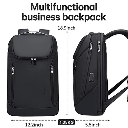 BANGE Business Smart Backpack Waterproof fit 15.6 Inch Laptop Backpack with USB Charging Port,Travel Durable Backpack - color: Black