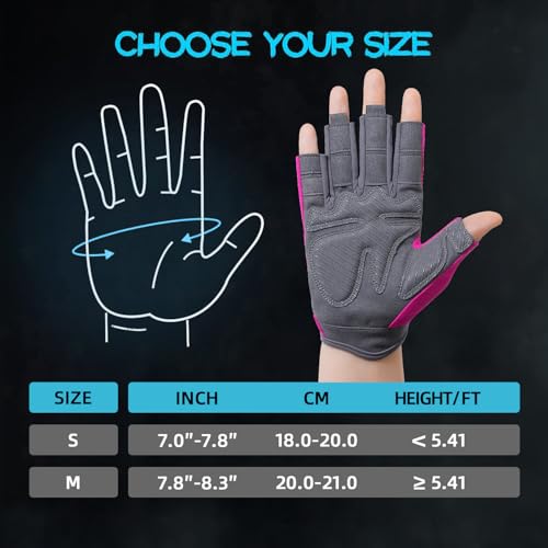 Breathable Workout Gloves for Women, Thick Padded Weight Lifting Gloves, Full Palm Protection & Extra Grip for Women Gym, Rowing, Fitness Training and Hanging - size: Medium