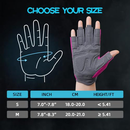 Breathable Workout Gloves for Women, Thick Padded Weight Lifting Gloves, Full Palm Protection & Extra Grip for Women Gym, Rowing, Fitness Training and Hanging - size: Medium