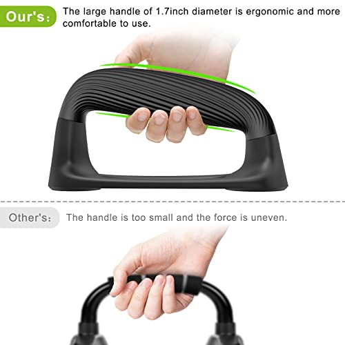 Kipika Push Up Bars, Pushup Stands With Thickened Soft Plastic Handle, Stable and Non-Slip Base, Pushup Handles Perfect for Floor Strength Training - color: Black