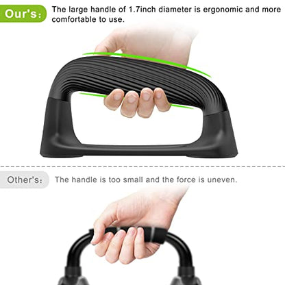 Kipika Push Up Bars, Pushup Stands With Thickened Soft Plastic Handle, Stable and Non-Slip Base, Pushup Handles Perfect for Floor Strength Training - color: Black