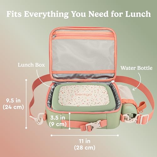 Bentgo Kids Lunch Bag (Whimsy & Wonder Collection) - Durable, Double-Insulated Lunch Bag for Kids 3+; Holds Lunch Box/Water Bottle/Snacks; Water-Resistant Fabric & Zip Pockets (Geo Speckle) - color: Geo Speckle