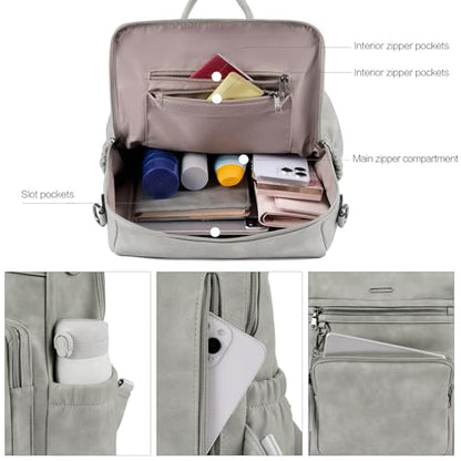CLUCI Backpack Purse for Women Large Womens Leather Travel Fashion Backpack Purse Designer Ladies Shoulder Bags with Tassel - color: Grey-01