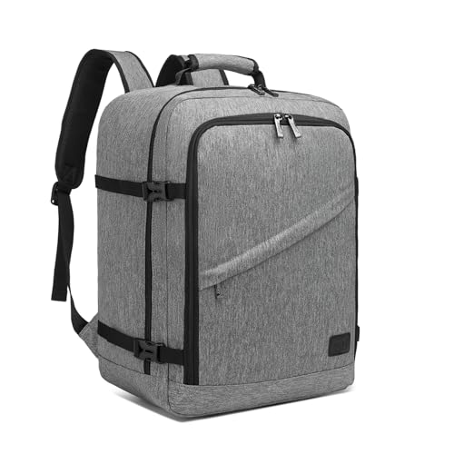 Kono Carry on Backpack, 18" Airplane Approved Under Seat Travel Backpack for Men and Women, Waterproof Lightweight Daypack for Flight 30L (Grey, Medium) - color: Grey, size: 18-inch 30L