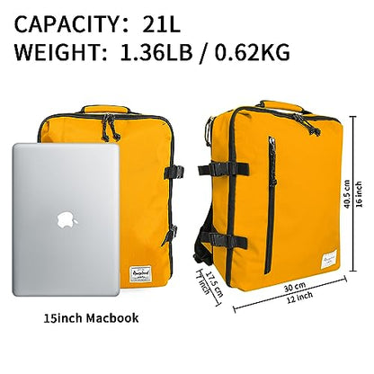 Lightweight Under-seat Backpack for Clothes Travel Overnight Women Men, 15.6 Laptop Minimalist Backpack, Stylish and Casual, Papaya - color: Papaya
