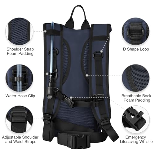 NOOLA Hydration Backpack with 3L TPU Water Bladder, Tactical Molle Water Backpack for Men Women, Hydration Pack for Hiking, Biking, Running and Climbing - color: Blue