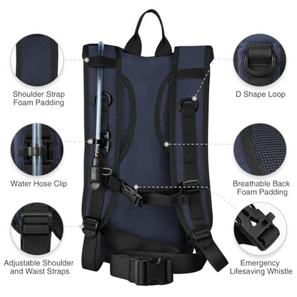 NOOLA Hydration Backpack with 3L TPU Water Bladder, Tactical Molle Water Backpack for Men Women, Hydration Pack for Hiking, Biking, Running and Climbing - color: Blue