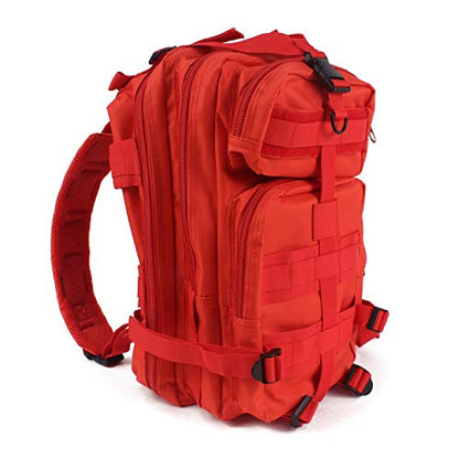 MediTac Tactical Assault Pack - First Aid Rucksack - 18" Military MOLLE Backpack - color: Red