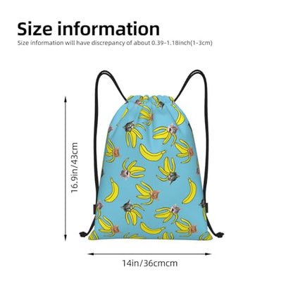 Gianlaima Funny Cat Banana Bananas Drawstring Bags Backpack Bag Sport Gym Sack String Bag Yoga Dance Travel Bag For Men Women - color: Black30