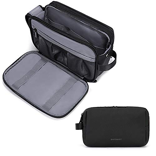 BAGSMART Toiletry Bag for Men, Travel Toiletry Organizer Dopp Kit Water-resistant Shaving Bag for Toiletries Accessories, Door Room Essentials, Black-medium - color: Black, size: Medium