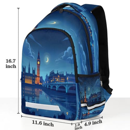 City Night Backpack with Chest Strap Reflective Lightweight Travel Hiking Backpack for Men Women Waterproof Daypack Back Pack for Commute Camping