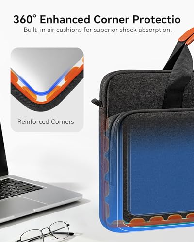 bagasin 17 17.3 18 inch Laptop Computer PC Shoulder Bag Carrying Case, Water-Repellent Fabric Briefcase, Lightweight Toploader, Business Casual or School - color: Black, size: 17.3