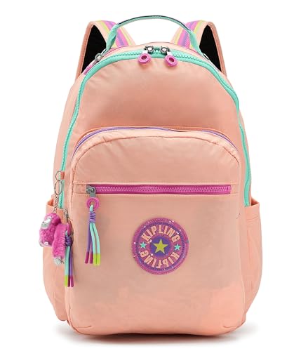 Kipling Women's Seoul Fc 15" Laptop Backpack, Durable, Roomy with Padded Shoulder Straps, Built-In Protective Sleeve - color: Pinky Orange C, size: 13.75''L x 17.25''H x 8''D