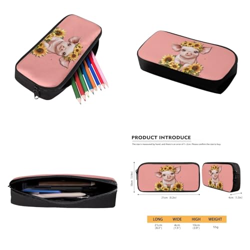 Girls Backpack Set with Lunch Bag Pencil Case Water Bottle Holder 4PCS Cute Sunflower Pig Backpack for Teen Girls 17 Inch Bookpack 4 in 1 Set with Zip Pocket Back to School Gifts - color: Cute Sunflower Pig
